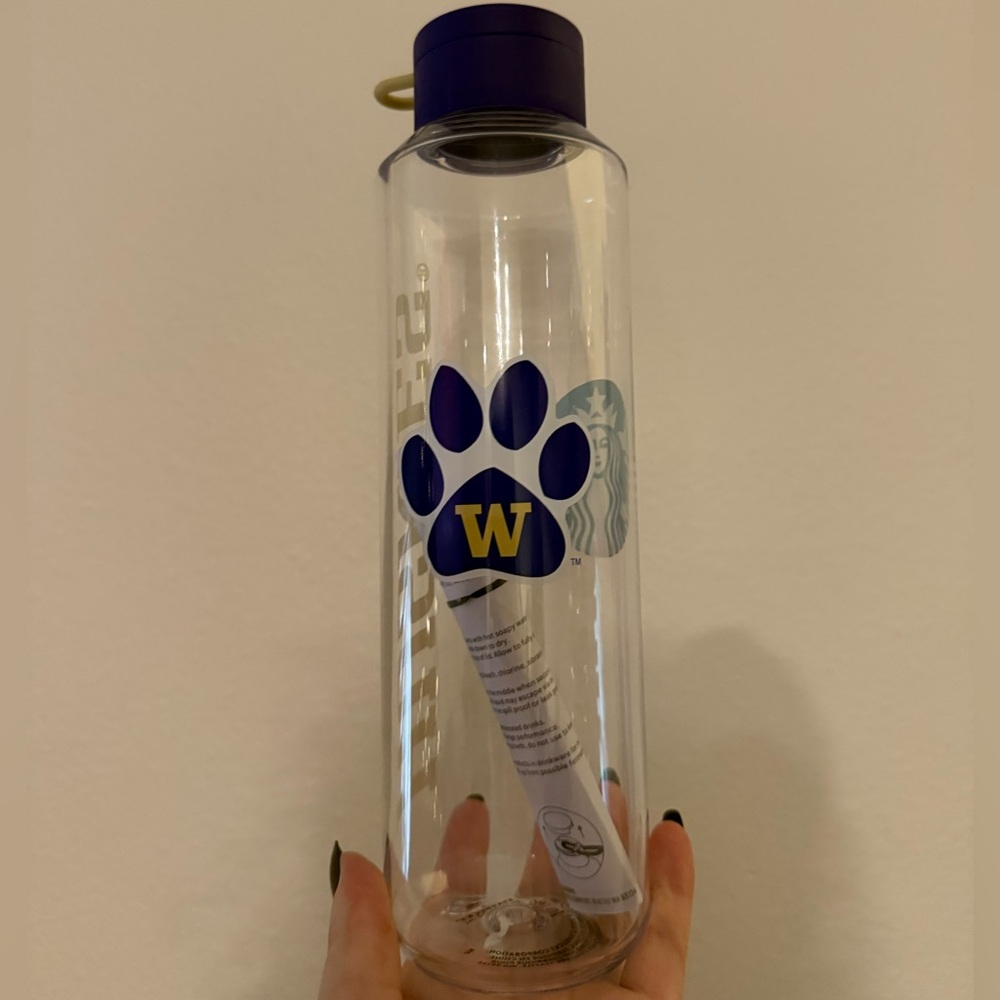 Starbucks University of Washington Clear Water Bottle